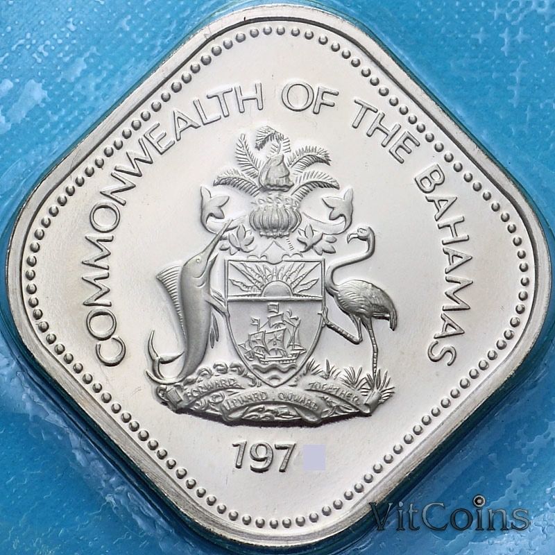 Монета Багамские острова 15 центов 1976 год. Пруф Монета Багамские острова 15 центов 1976 год. Пруф