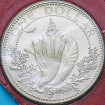 Багамские острова 1 доллар 1974 год. Медь-никель. BU