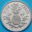 Монета Багамские острова 5 центов 1966-1970 год. Ананас.