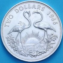Багамские острова 2 доллара 1966 год. BU