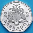 Монета Барбадос 1 доллар 1975 год. Летучая рыба. Proof