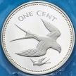 Монета Белиз 1 цент 1974 год. Вилохвостый коршун. Серебро. Пруф