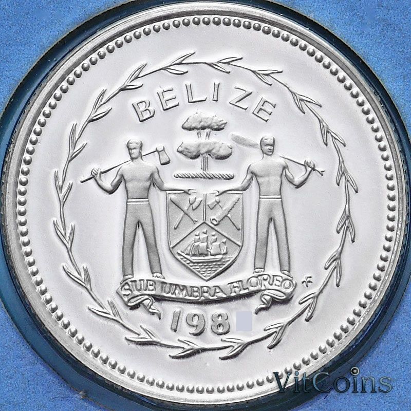 Монета Белиз 25 центов 1980 год. Медь-никель. Proof Монета Белиз 25 центов 1980 год. Медь-никель. Proof