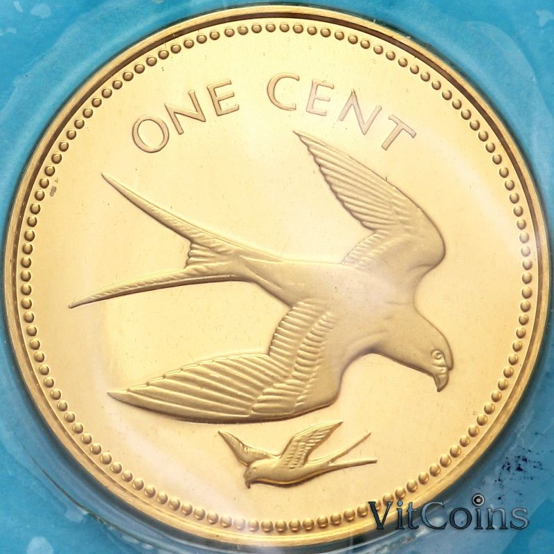 Монета Белиз 1 цент 1974 год. Вилохвостый коршун. Proof Монета Белиз 1 цент 1974 год. Вилохвостый коршун. Proof