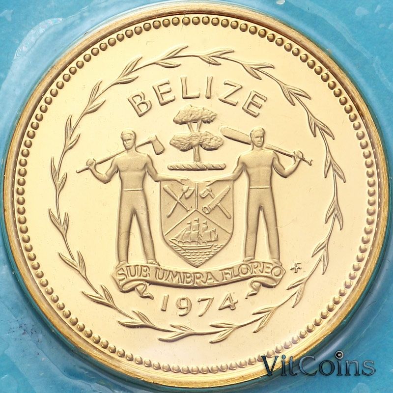 Монета Белиз 1 цент 1974 год. Вилохвостый коршун. Proof Монета Белиз 1 цент 1974 год. Вилохвостый коршун. Proof