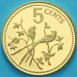Монета Белиз 5 центов 1976 год. Мухоловка Proof