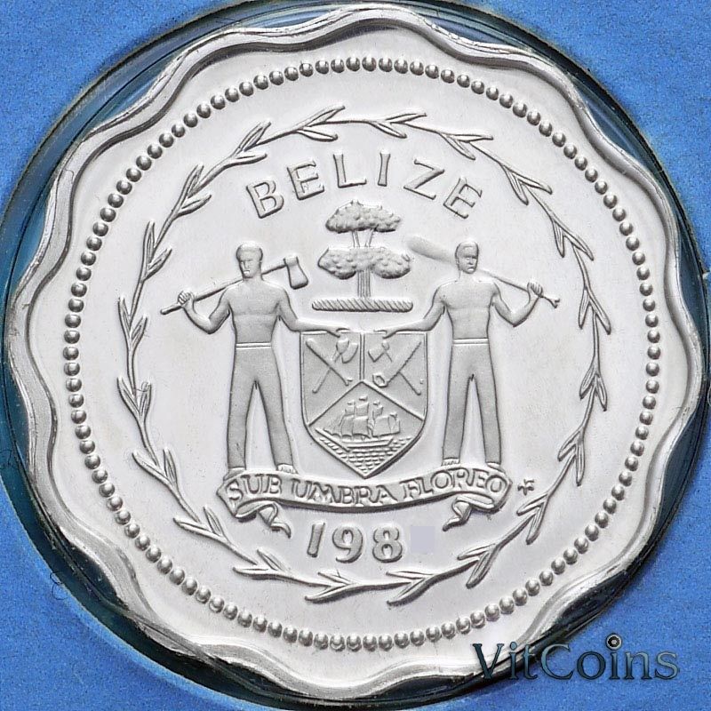 Монета Белиз 1 цент 1980 год. Пруф