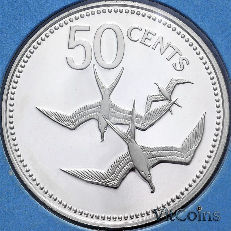 Монета Белиз 50 центов 1981 год. Proof