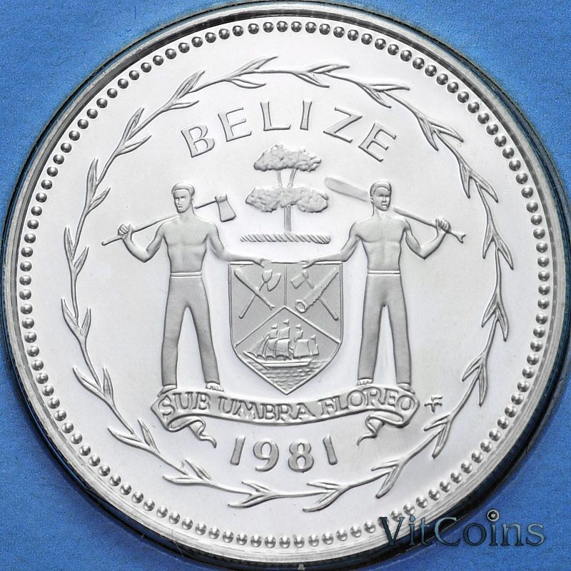 Монета Белиз 50 центов 1981 год. Proof
