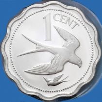 Белиз 1 цент 1975 год. Серебро. Пруф