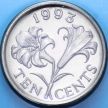 Монета Бермудские острова 10 центов 1993 год. BU Монета Бермудские острова 10 центов 1993 год. BU