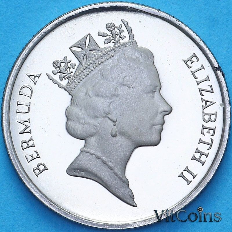 Монета Бермудские острова 10 центов 1986 год. Пруф Монета Бермудские острова 10 центов 1986 год. Пруф