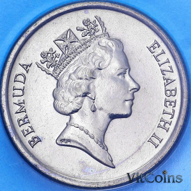 Монета Бермудские острова 10 центов 1993 год. BU Монета Бермудские острова 10 центов 1993 год. BU