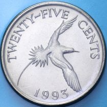 Бермудские острова 25 центов 1993 год. BU