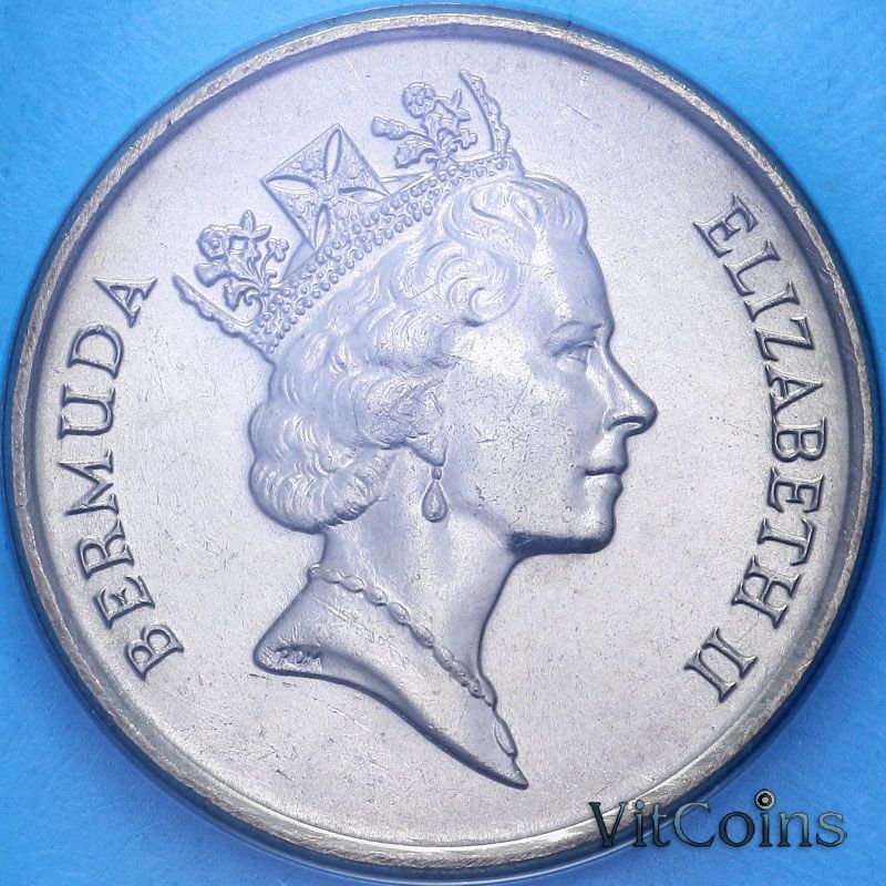 Монета Бермудские острова 25 центов 1993 год. BU Монета Бермудские острова 25 центов 1993 год. BU