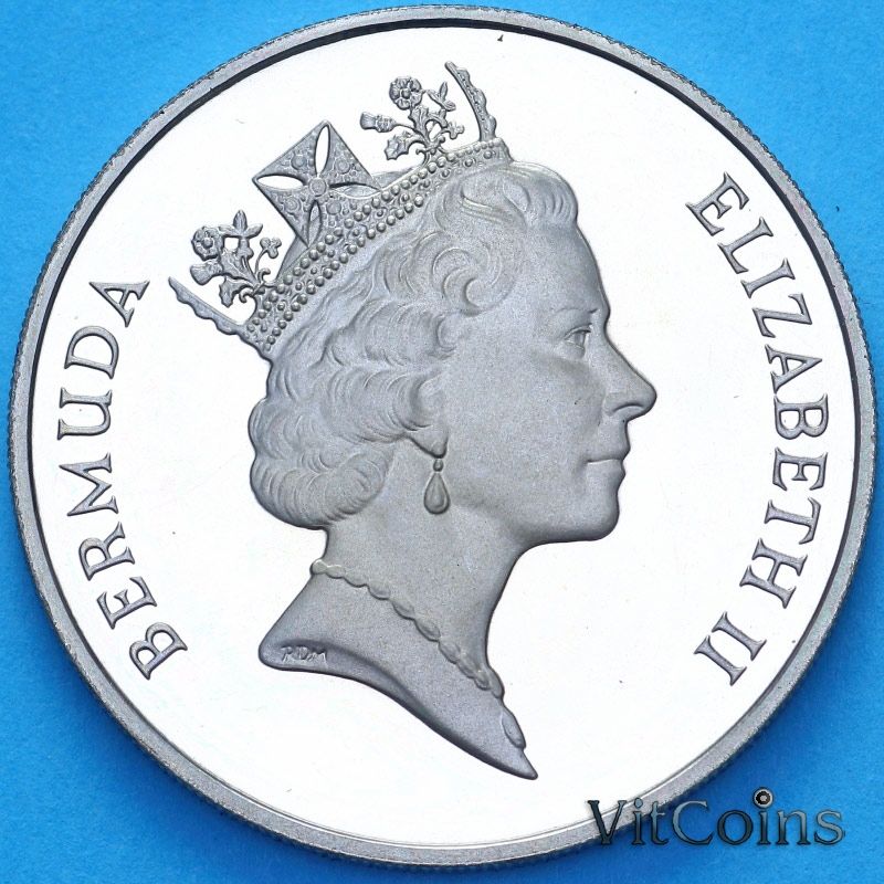 Монета Бермудские острова 50 центов 1986 год. Пруф Монета Бермудские острова 50 центов 1986 год. Пруф