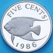 Монета Бермудские острова 5 центов 1986 год. Пруф Монета Бермудские острова 5 центов 1986 год. Пруф
