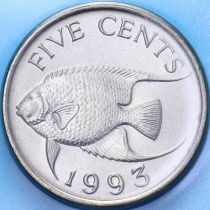 Бермудские острова 5 центов 1993 год. BU