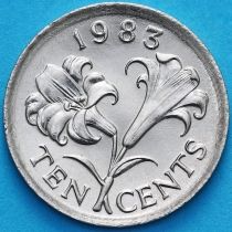 Бермудские острова 10 центов 1983 год. Бермудские лилии.