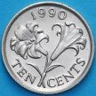 Монета Бермудские острова 10 центов 1990 год. Бермудские лилии.