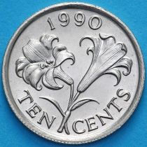 Бермудские острова 10 центов 1990 год. Бермудские лилии.