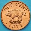 Монета Бермудских островов 1 цент 1971 год. Дикий кабан.