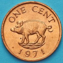Бермудские острова 1 цент 1971 год. Дикий кабан.