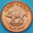 Монета Бермудских островов 1 цент 1991 год. Дикий кабан.