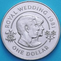 Бермудские острова 1 доллар 1981 год. Свадьба принца Чарльза и леди Дианы