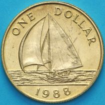 Бермудские острова 1 доллар 1988 год. Парусник.