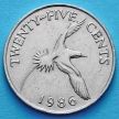 Монета Бермудских островов 25 центов 1986 год.