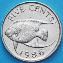 Бермудские острова 5 центов 1986 год. Рыба ангел.