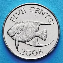 Бермудские острова 5 центов 2008 год. Морской ангел.