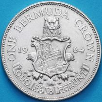 Бермудские острова 1 крона 1964 год. Герб. Серебро