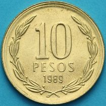 Чили 10 песо 1989 год. 