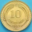 Монета Чили 10 сентесимо 1963 год. UNC