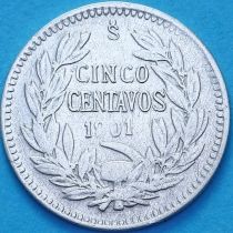 Чили 5 сентаво 1901 год.