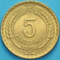 Чили 5 сентесимо 1964 год. UNC