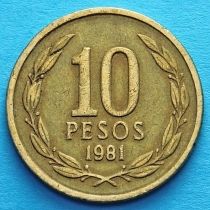 Чили 10 песо 1981-1989 год. 