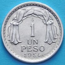 Чили 1 песо 1954 год. UNC.