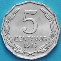 Чили 5 сентаво 1976 год.