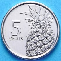 Багамские острова 5 центов 2015 год. Ананас.