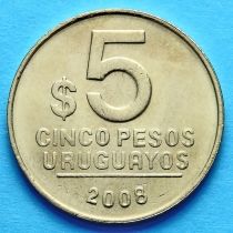 Уругвай 5 песо 2008 г.