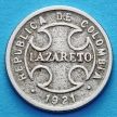 Колумбия монета 2 сентаво 1921 год. Монета с инициалами гравера. Лепрозорий.