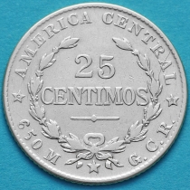 Коста Рика 25 сентимо 1924 год. Серебро.