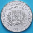 Монета Доминиканская Республика 25 сентаво 1986 год.