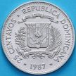 Монета Доминиканская Республика 25 сентаво 1987 год.