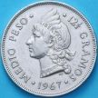 Монета Доминиканская Республика 1/2 песо 1967 год.