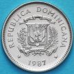Монета Доминиканская Республика 10 сентаво 1987 год. UNC.