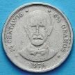 Монета Доминиканской Республики 25 сентаво 1976 год.